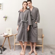 남성용 및 여성용 5 성급 호텔 목욕 가운 긴 여름 얇은 흰색 가운 흡수성 및 속건성 수건 소재 커플 목욕 가운, 사이즈 :  XL (추천 신장 160 ~ 176 cm 체중 120 ~ 160 kg), 색상 분류 :  그레이 [남녀 공통 1 팩], NONE