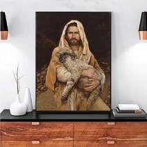 종교 큐빅 인테리어 그림 만들기 취미 선물 예수님 기독교 비즈 대형 보석십자수 재료 세트, 90x115cm 전체 원형 큐빅