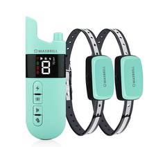 강아지훈련 애견훈련 800m 원격제어 충격 진동 방수 사운드 기능, CHINA, Eu 플러그, Green for 2 Dogs