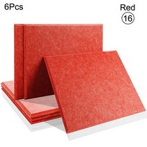 흡음판 사운드 흡수 벽 패널 아트 6 Pcs 도어 씰 스트립 방음 소재 음악 스튜디오 음향 절연, Rectangle, 16--Red, 1.0cm Super Density