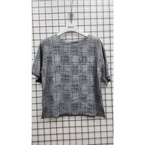 린넨 마 체크 브라우스