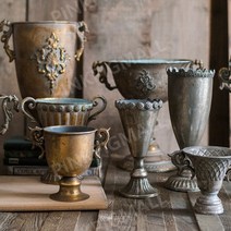 북유럽 빈티지 엔틱 철제 화병 꽃병, 22실버