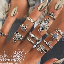 순금쌍가락지 보헤미아 조절 가능한 여성 반지 히피 주얼리 뱀 세트 스테인레스 스틸 schmuck 손가락 bts 액세서리