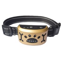 Yumico 강아지 짖음방지기 진동 자동 제어 강아지훈련용 목걸이 USB 충전식 방수, 골드 전격