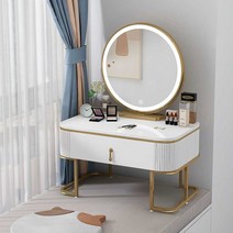 미니 좌식 화장대 보관함 거울 세트 테이블 led 조명, 50흰색화장대50x40x40