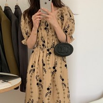 나뭇잎 결혼식하객룩 롱원피스 하객원피스 휴양지 여성정장 결혼식복장 피로연 비즈니스캐주얼 5월 6월 7월 8월 9월