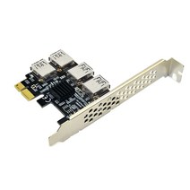 PCI-E-USB 어댑터 4-포트 PCI-E X1-USB 3.0 광부 BTC 장치용 라이저 카드 슬롯 승수 허브 어댑터, type0