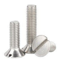 M6 10개 접시 머리 일자 볼트 GB68 스테인리스 스틸 서스 304 플랫 카운터 싱크 헤드 나사 볼트, M6 (10pcs), 20mm