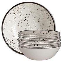 멜라민 디너 플레이트 브레이크 방지 상업용 식품 서비스 레스토랑 등급 12P, 하얀색, 6.5 원형  15온스 그릇