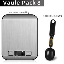 계근대 LCD 디스플레이 5kg 전자 저울 측정과 주방 저울 디지털 다기능 스테인레스 스틸 저울, 밸류 팩 8