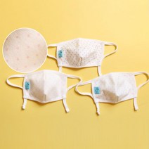 헤이이츠미 신생아 3개월 6개월 24개월 초소형 오가닉 끈조절 영유아마스크, 매쉬오가닉, 3미니폭스