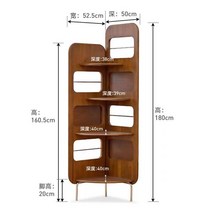 원목 책장 선반 모서리 장식장 틈새 서랍장 코너 수납장 인테리어, 완성하다, 복고색