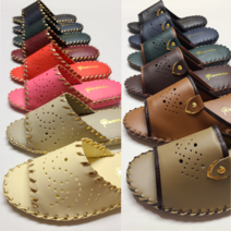 고급 가죽 슬리퍼 예쁜 실내용 집 홈 거실 여성 사무실 룸슈즈 층간소음 실내 거실화 실내화, 다크브라운