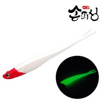 손피싱 야광무빙쉐드 6개입/광어 다운샷 우럭 광어웜 채비 낚시, 알헤드 야광(6개입)