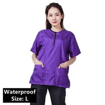 헤어캡 애완 동물 미용 작업복 방수 고양이 개 그 루머 비 스틱 털이 정전기 방지 통기성, Purple wpf  L