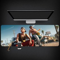 Grand Theft Auto 마우스 패드 GTA5 마우스 패드 대형 컴퓨터 게임 노트북 키보드 마우스 장패드 책상 패드 pc 게임 모바일 게임 캐릭터 마우스패드, 08_400x900mm | 3mm