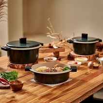쿡핏 인덕션 포레스타 파인 냄비 세트 3개, 양수냄비 24cm + 전골냄비 24cm + 양수냄비 20cm