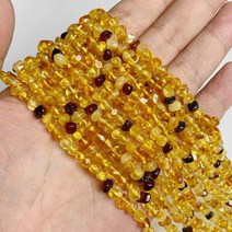 보석호박 천연 앰버 스톤 비즈 마노 스톤 불규칙한 노란색 느슨한 스페이서 비즈 만들기 diy 팔찌 액세서리 4658mm