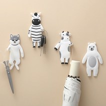 애니멀 접착식 냉장고 후크 현관 마스크 걸이, 북극곰, 북극곰