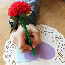 디자인소머즈 쉬폰카네이션볼펜, 카네이션꽃 (레드)