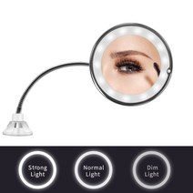 LED 메이크업 스탠드 거울 접이식 360 회전 벽걸이 스탠드 조명 미러, C