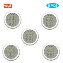 자기온습도기록계 온습도 기록용지 기록지 LED 스크린이있는 Tuya ZigBee 스마트 홈 온도 습도 센서는 Google Assistant Zigbee 허브와 함께 845EA 5, 05 5 PCS