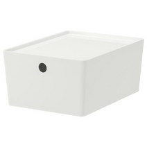 이케아KUGGIS 쿠기스 수납함+뚜껑 화이트 26x35x15