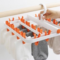 접이식 집게형 24P 양말 수건 건조대 양말빨래건조대 원룸빨래건조대, 색상, 오렌지
