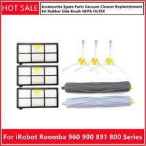 IRobot Roomba 부품 키트 시리즈 800 860 865 866 870 871 880 885 886 890 900 960 966 980 브러쉬 및 필터, 8PCS