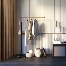 스테인리스 스틸 행거 거실 옷걸이 침실 코트랙, 로즈골드배색(스테인리스)105cm