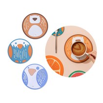 캔들받침 티코스터 커피숍 카페인테리어 깔끔한컵받침, 앵무새소MD000005