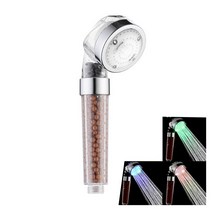 힐링 자동색상 7색 LED 샤워기헤드 21X6CM 고압샤워기헤드 절수샤워기