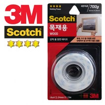 [N2Y] 3M 목재 원목 나무소재용 강력 롤 양면테이프 #999EA, 쿠팡 본상품선택
