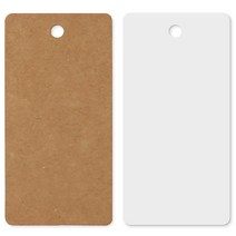 종이 크라프트 택 100장 무지 흰색 텍 행택 프라이스택 Kraft Tag 4x8cm, 4각 - 4 x 8 cm / 화이트