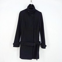 빈티지다온 시슬리 여성 하이넥 트렌치 집업 모직코트 블랙 40