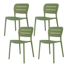 하늘창 비비 체어2+2 플라스틱체어 카페의자 테라스 야외의자 디자인 사출 의자 1인용야외의자 4개, 딥그린2개, 딥그린2개