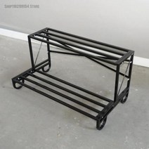 무쇠냄비 주물냄비 전골냄비 철 꽃 스탠드 바닥에서 천장까지 3 층 사다리 화분 선반 거실 발코니 코너 다층 분재 스페아, 80X44X42CM         4