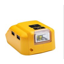 14.4/18V 리튬 배터리 어댑터 듀얼 USB 충전 DC12V LED 비상 조명 Dewalt 호환 MAKITA 밀워키, [02] 금, 02 금