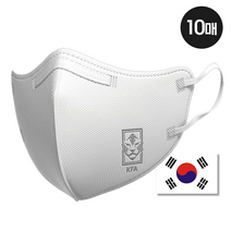 진짜 국가대표가 쓰는 국가대표마스크 KF94 새부리형 화이트/블랙/그레이. 카타르 응원 국가대표축구팀 KFA, 10매, 화이트
