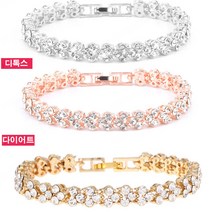1+1/3천연 지르콘 팔찌 트렌디 팔찌 여성 건강팔찌, 실버*1+로즈 골드*1+골드*1