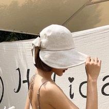여름 바캉스모자 여성모자 썬캡 사파리모자 린넨벙거지모자[베이지 입고]