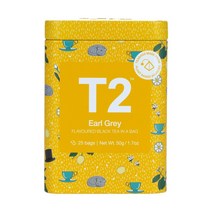 호주 티투 T2 Earl Grey Teabag 얼 그레이 티백 홍차 아이콘 틴 25티백 50g, 1팩, 1팩
