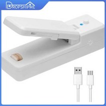 간식메이커 붕어빵기계 와플기계Dropshippme-USB 2 인 1 휴대용 충전식 식품 실러 간식 저장용 씰링 장, 02 White-USB Chargable
