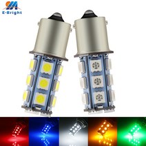 2X DC12V P21W 1156 BA15S 5050 18 SMD LED 전구 차량용 라이트 턴 시그널 백업 리버스 테일 램프 화이트, 03 빨간_01 1156 BA15S