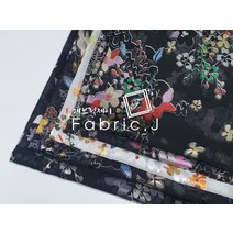 패브릭제이 75데니어 샤틴 프린트 번아웃원단 개나리 겉감 5종 원단 FJ-011, Pattern 02