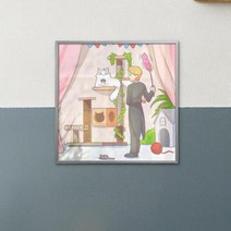 바보사랑 주인님과집사 소형메탈프레임액자.꾸밈, 프레임/타입:올리브/4타입