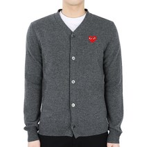 디몬트 23 S/S 꼼데가르송 남성 레드 하트 와펜 가디건(그레이) P1 N008 GREY