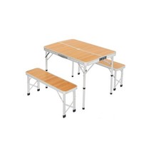 접이식 캠핑 의자 분리형 알루미늄 테이블 실버 / 우드, 접이식 캠핑 의자 분리형 알루미