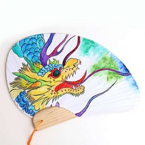 민화샵 부채만들기 종이부채 만들기 재료 전통공예, 03_조개부채만들기(용)