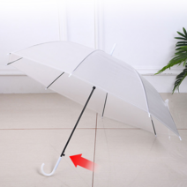 꾹눌러 8댓살 비닐우산 지팡이우산 자동 반투명 71cm